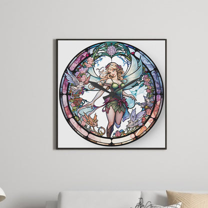 Angel Clock Glass Painting - Full Round Drill Diamond Painting 30*30CM