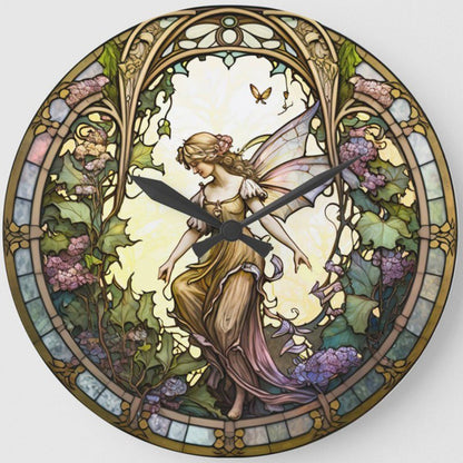 Butterfly Elf Clock Glass Painting - Full Round Drill Diamond Painting 30*30CM