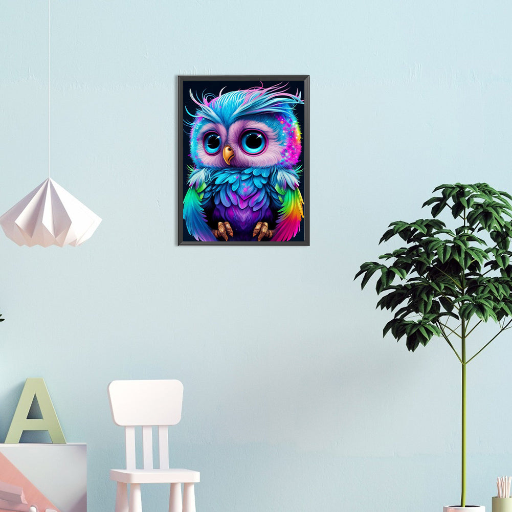 Owl - Full Round Drill Diamond Painting 30*40CM