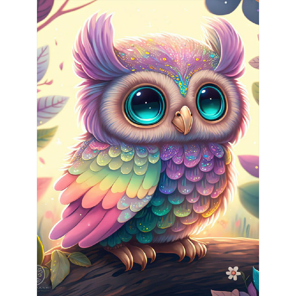 Owl - Full Round Drill Diamond Painting 30*40CM