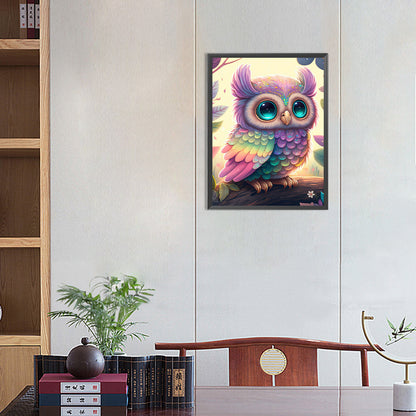 Owl - Full Round Drill Diamond Painting 30*40CM