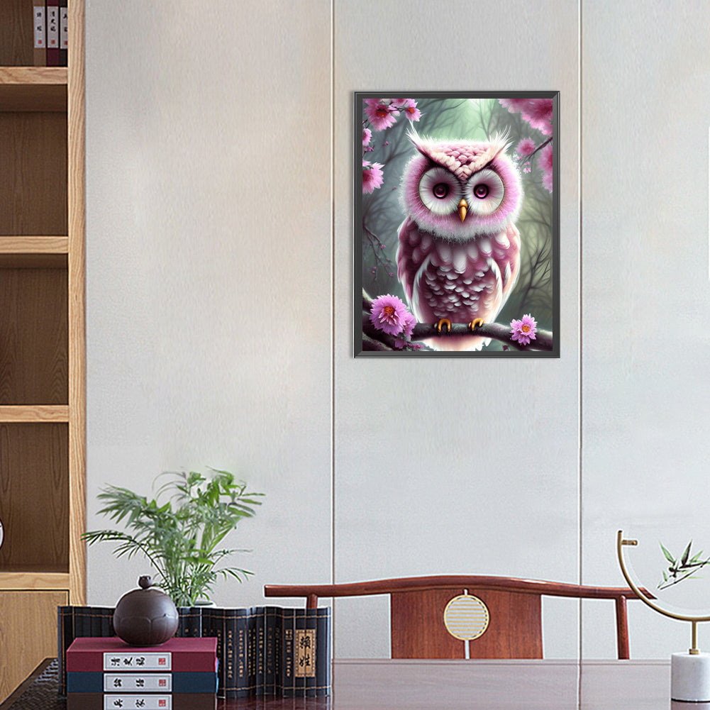Owl - Full Round Drill Diamond Painting 30*40CM