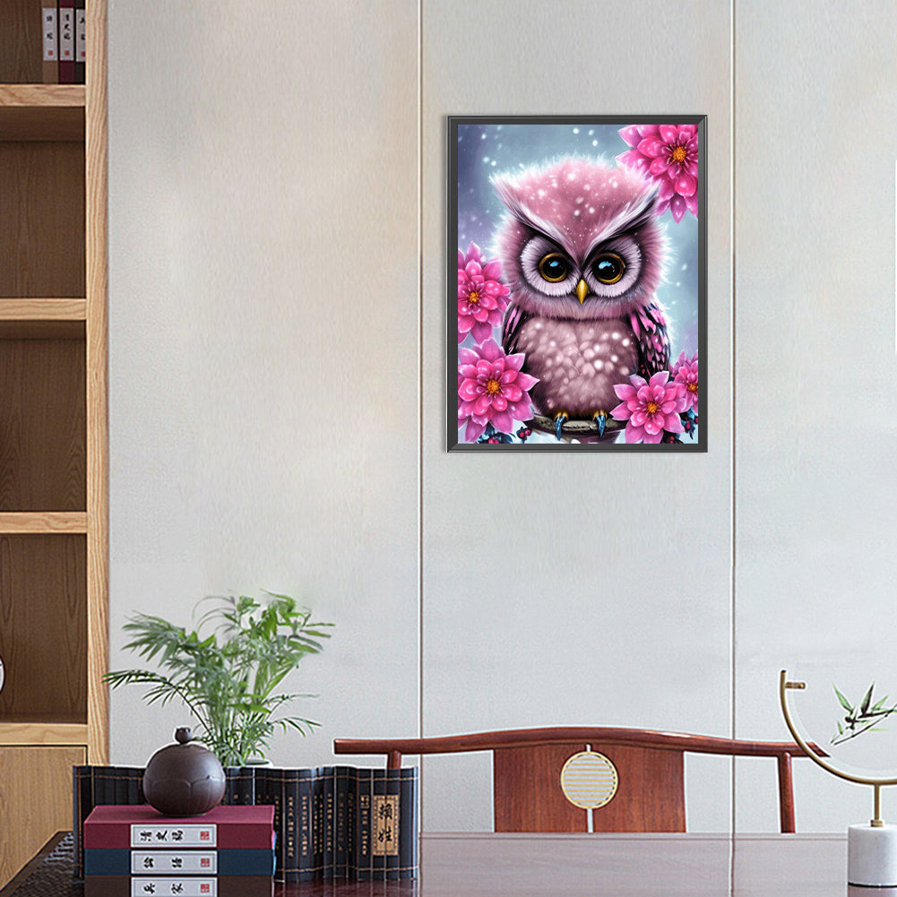 Owl - Full Round Drill Diamond Painting 30*40CM