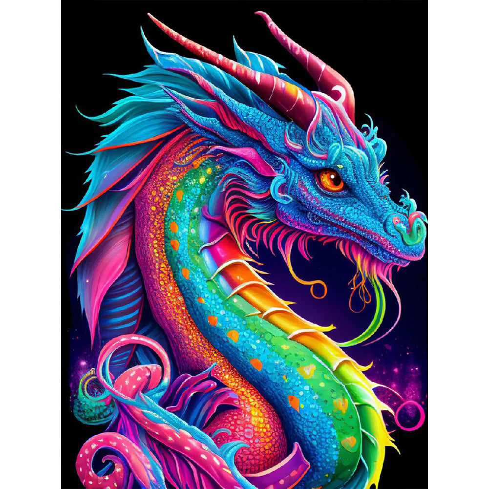 Colorful Dragon - Full Round Drill Diamond Painting 30*40CM