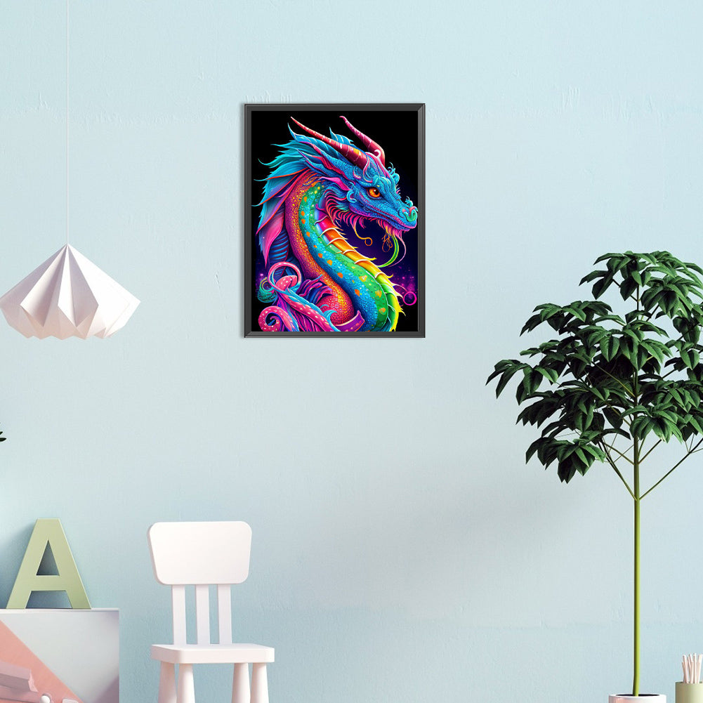 Colorful Dragon - Full Round Drill Diamond Painting 30*40CM