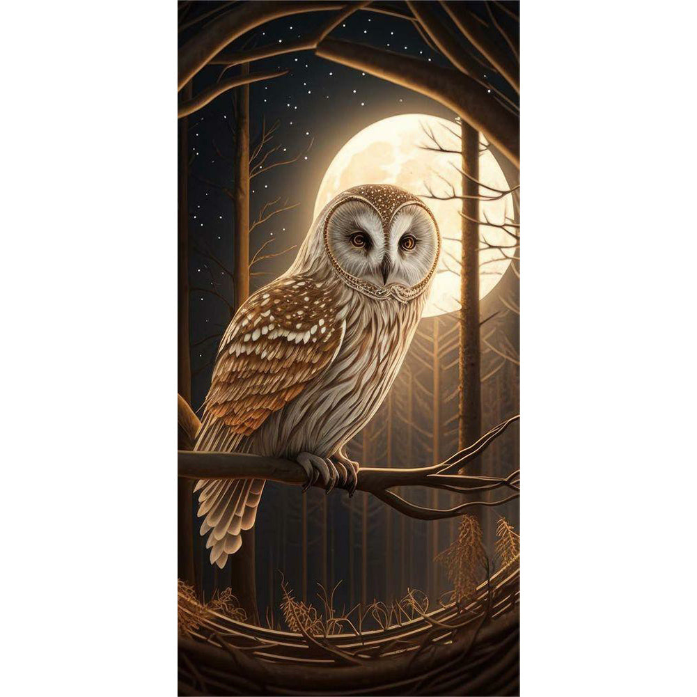 Owl - Full Round Drill Diamond Painting 40*80CM