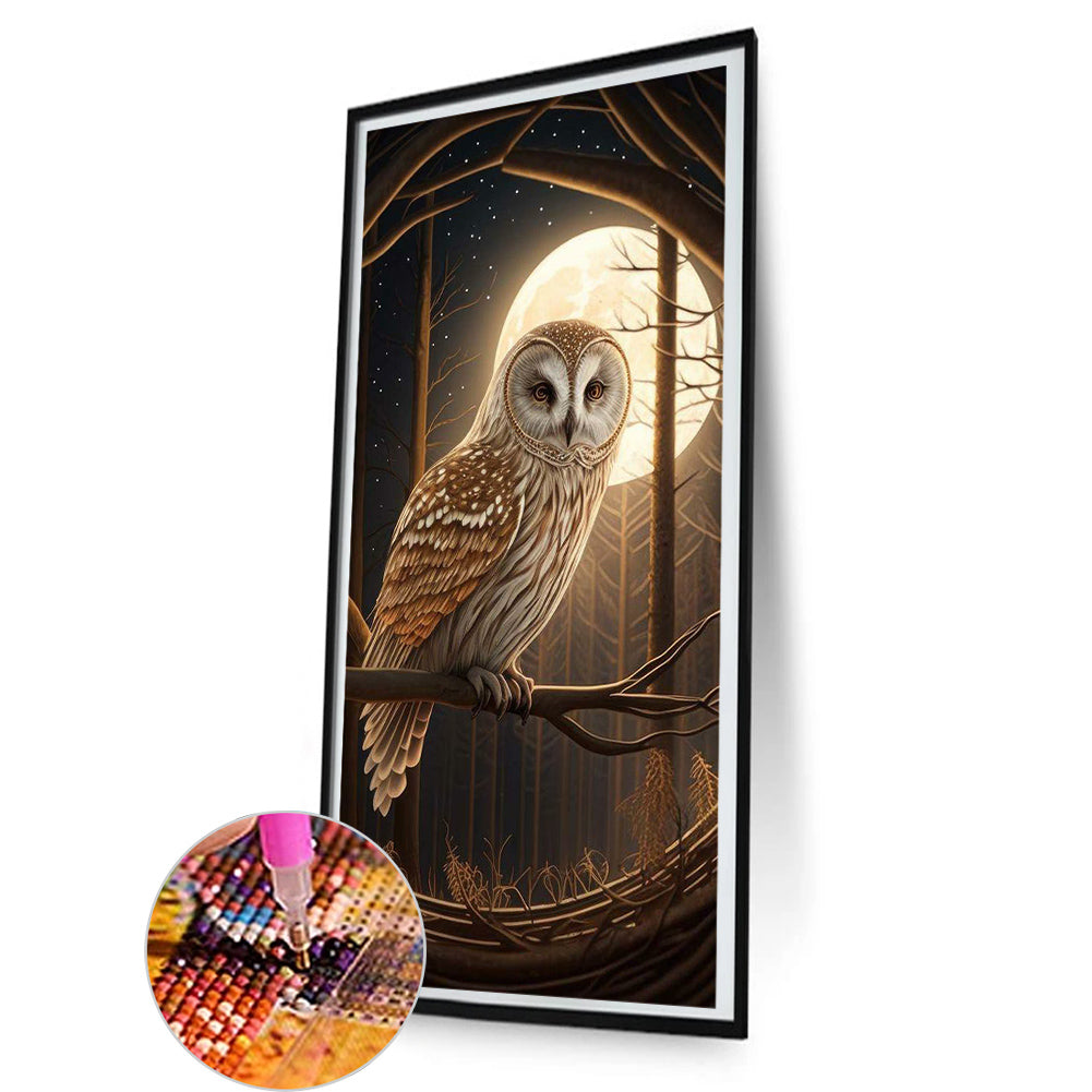 Owl - Full Round Drill Diamond Painting 40*80CM