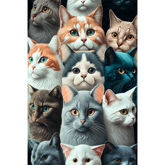 Arrange Cats - Full Round Drill Diamond Painting 40*60CM