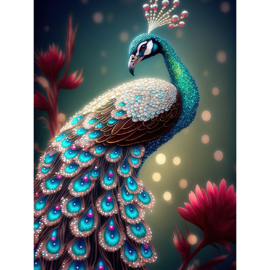 Peacock - Full Round Drill Diamond Painting 30*40CM