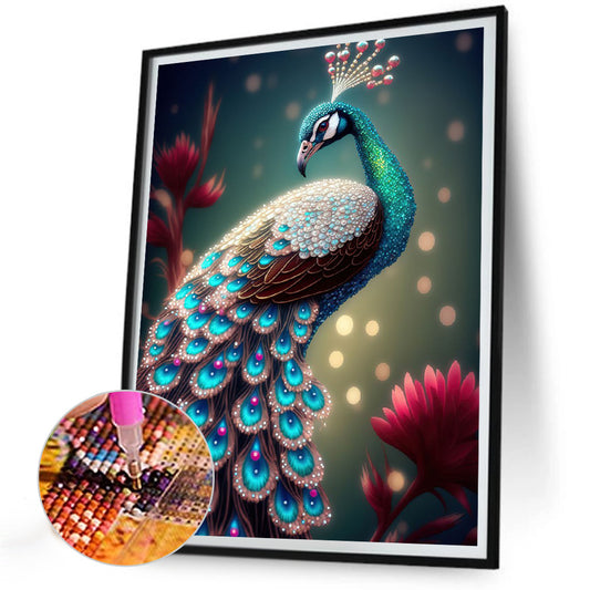 Peacock - Full Round Drill Diamond Painting 30*40CM