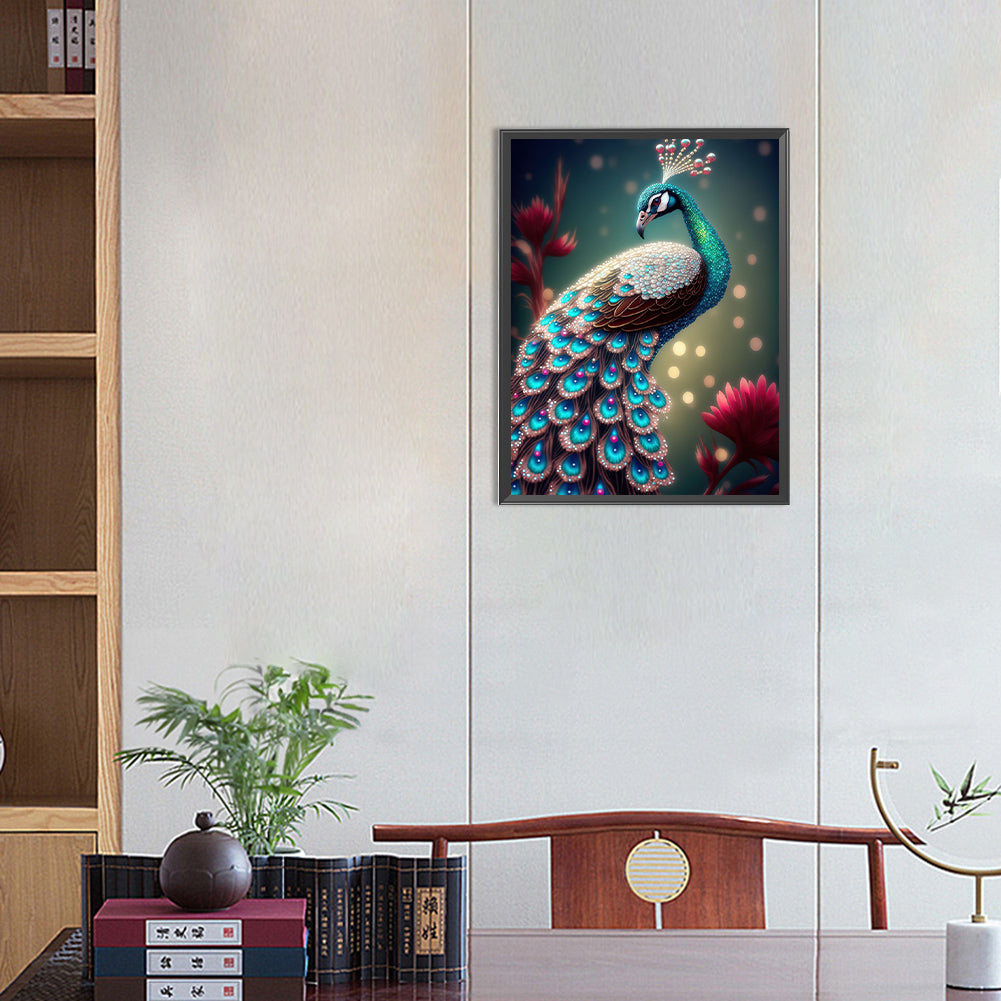 Peacock - Full Round Drill Diamond Painting 30*40CM