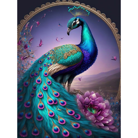 Peacock - Full Round Drill Diamond Painting 30*40CM