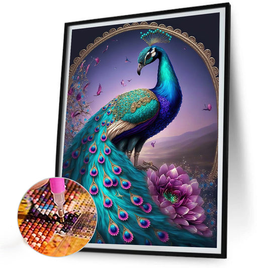 Peacock - Full Round Drill Diamond Painting 30*40CM