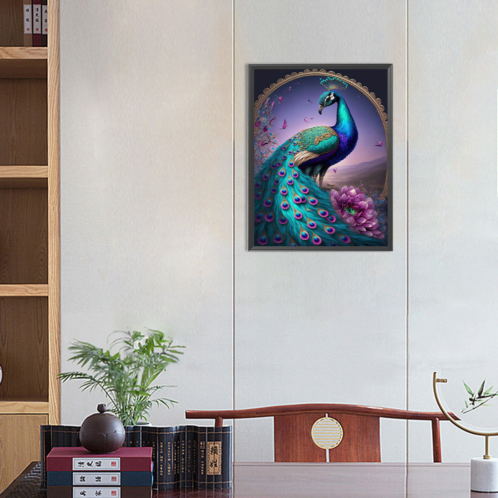 Peacock - Full Round Drill Diamond Painting 30*40CM