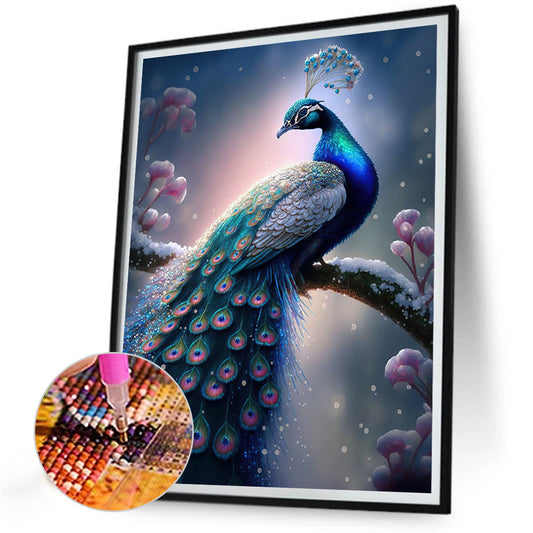 Peacock - Full Round Drill Diamond Painting 30*40CM