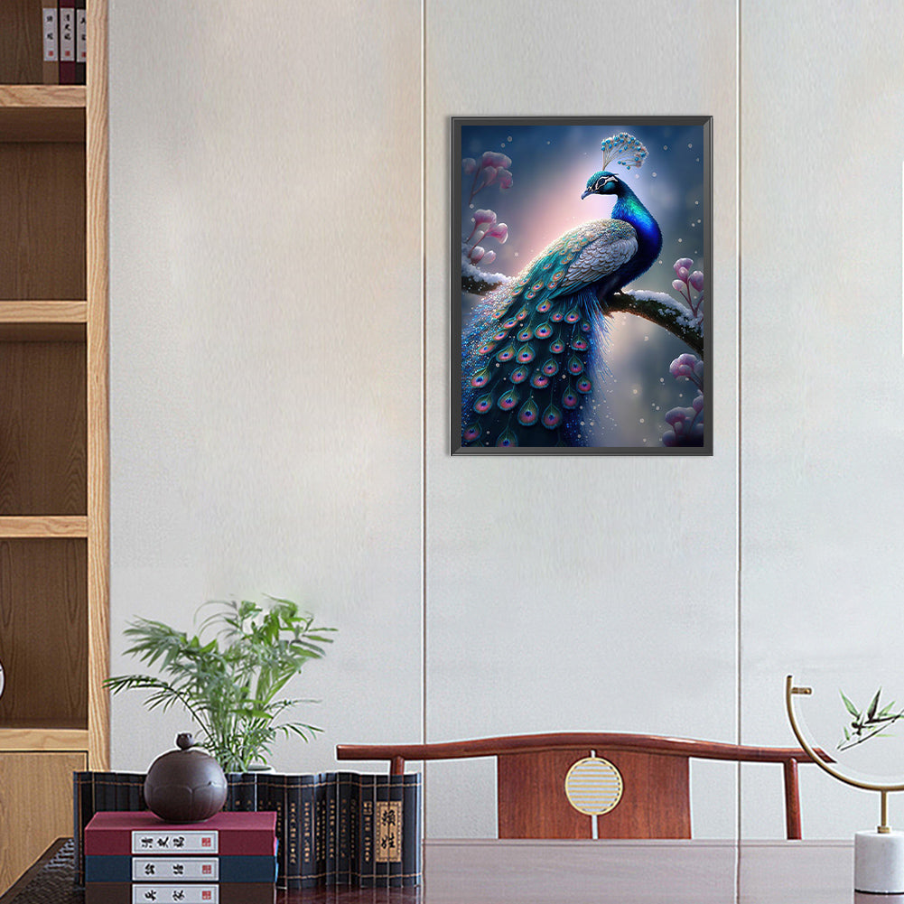 Peacock - Full Round Drill Diamond Painting 30*40CM