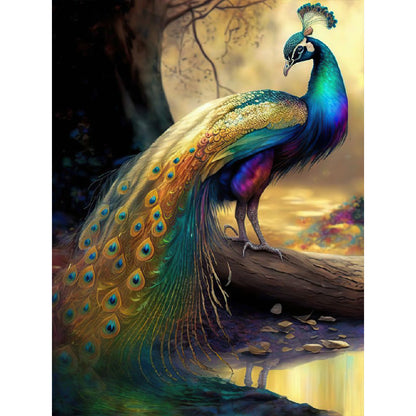 Peacock - Full Round Drill Diamond Painting 30*40CM