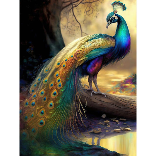 Peacock - Full Round Drill Diamond Painting 30*40CM