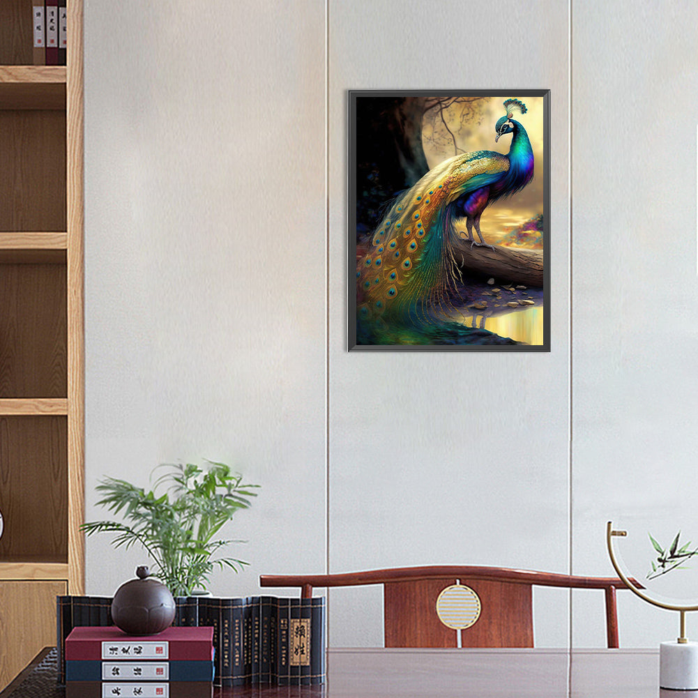 Peacock - Full Round Drill Diamond Painting 30*40CM