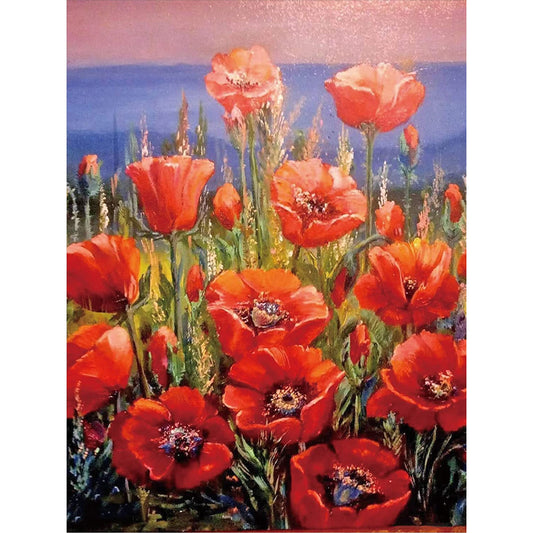 Poppies - Full Round Drill Diamond Painting 30*40CM