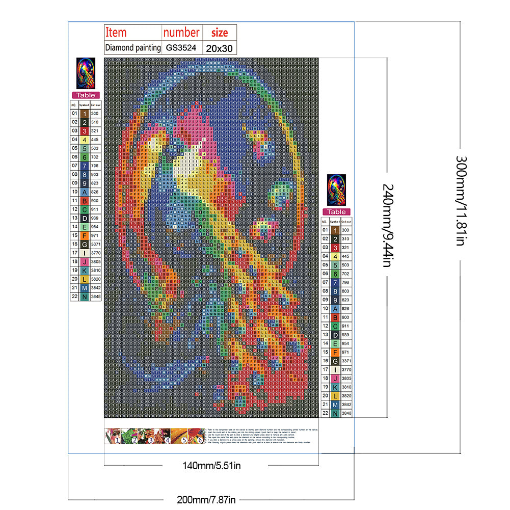 Color Peacock - Full Square Drill Diamond Painting 20*30CM