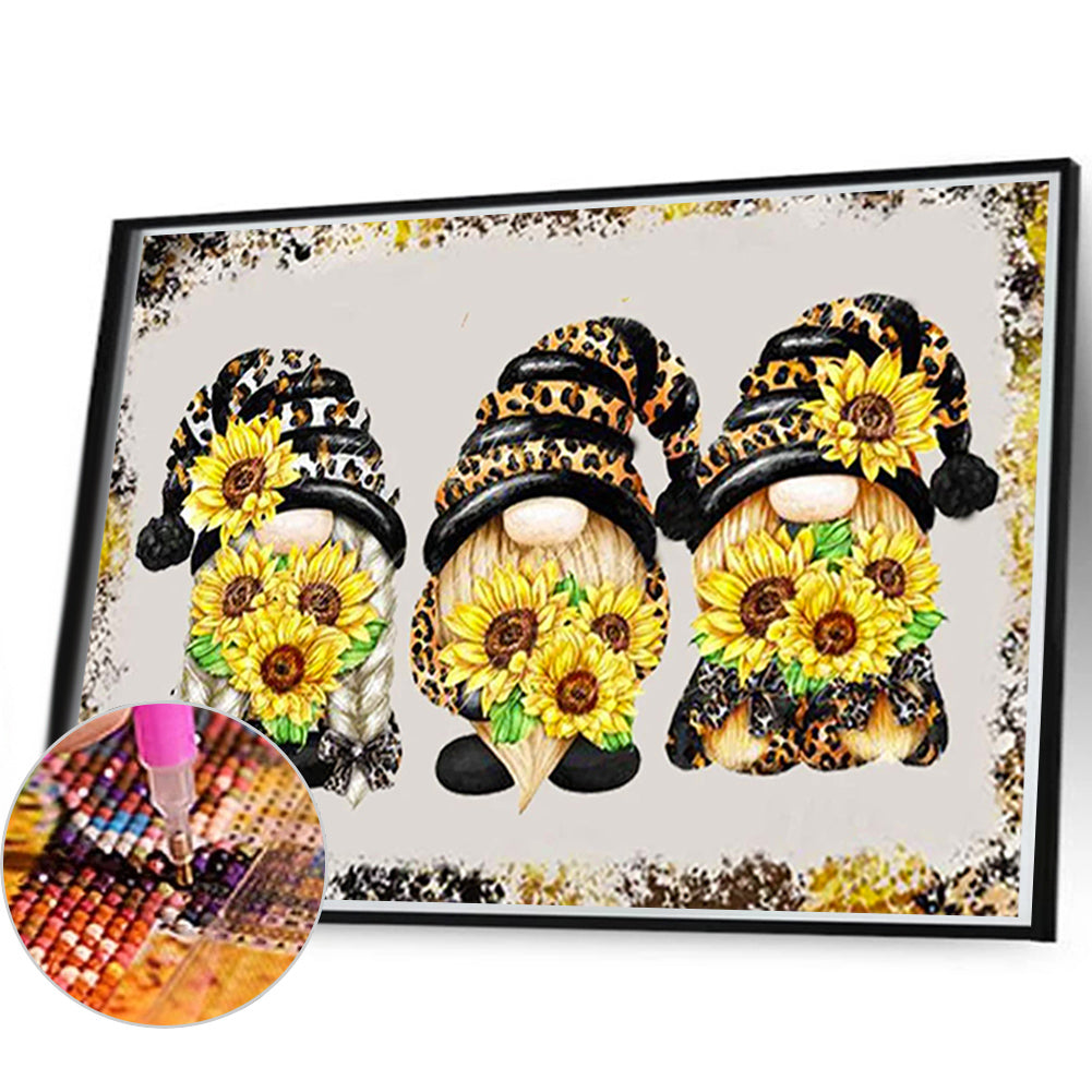 Sunflower Gnome - Full Square Drill Diamond Painting 30*20CM