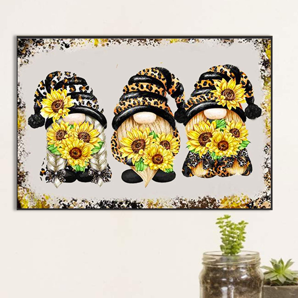 Sunflower Gnome - Full Square Drill Diamond Painting 30*20CM