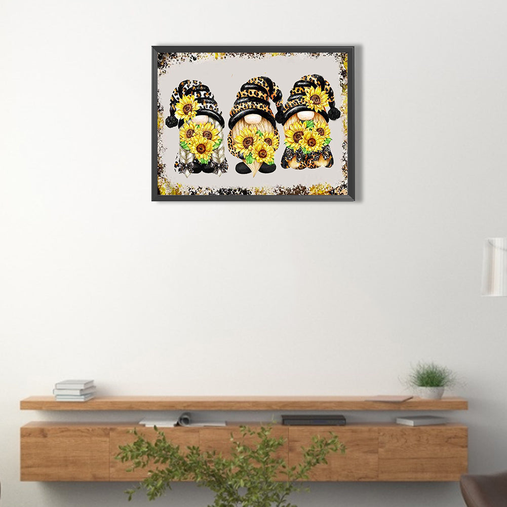 Sunflower Gnome - Full Square Drill Diamond Painting 40*30CM