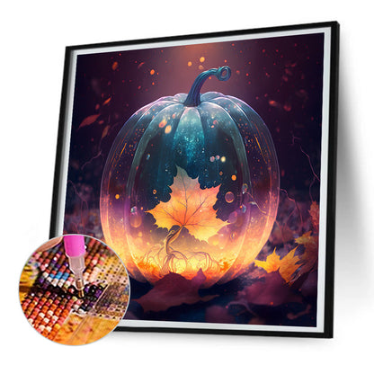 Glow Pumpkin - Full Round Drill Diamond Painting 30*30CM