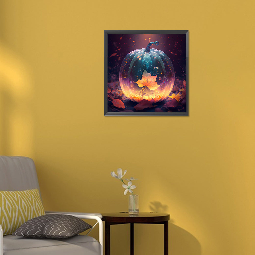 Glow Pumpkin - Full Round Drill Diamond Painting 30*30CM