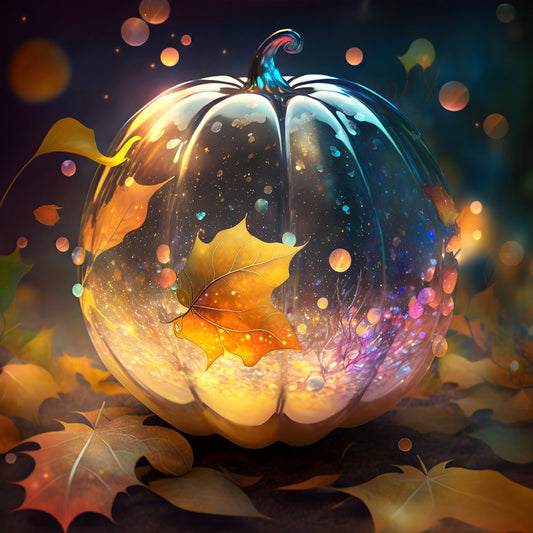 Glow Pumpkin - Full Round Drill Diamond Painting 30*30CM