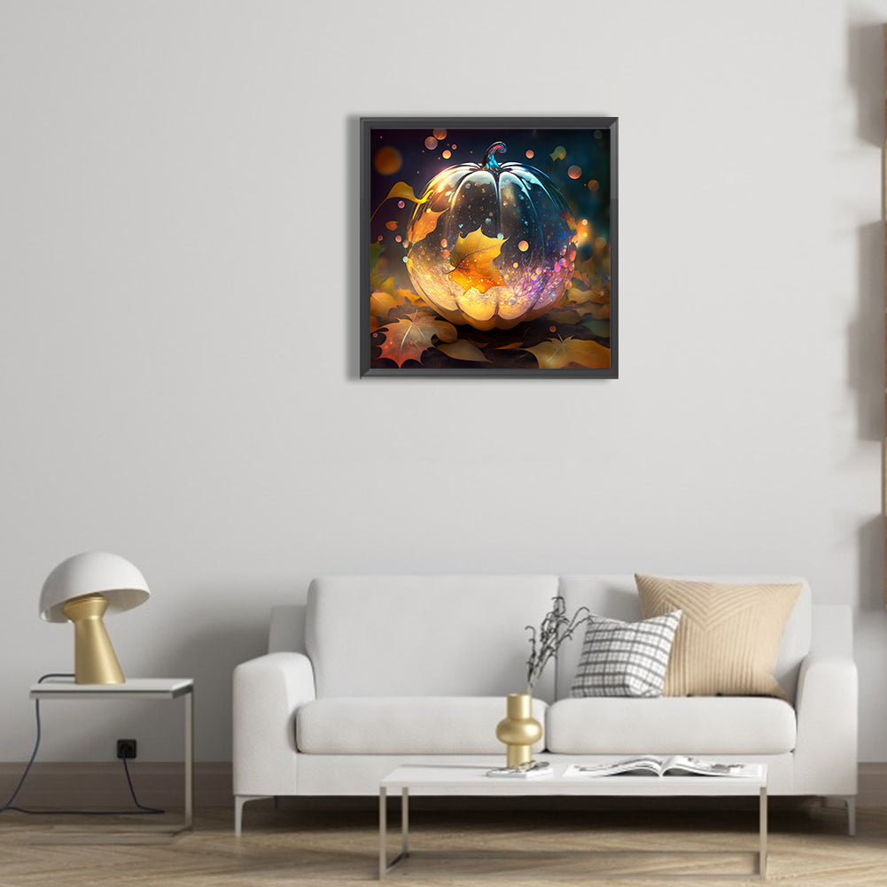 Glow Pumpkin - Full Round Drill Diamond Painting 30*30CM