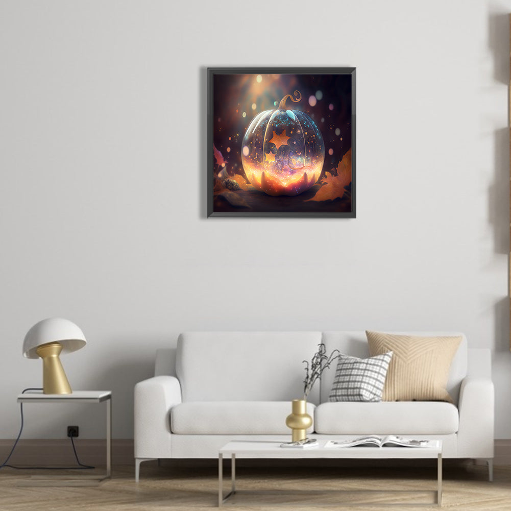Glow Pumpkin - Full Round Drill Diamond Painting 30*30CM