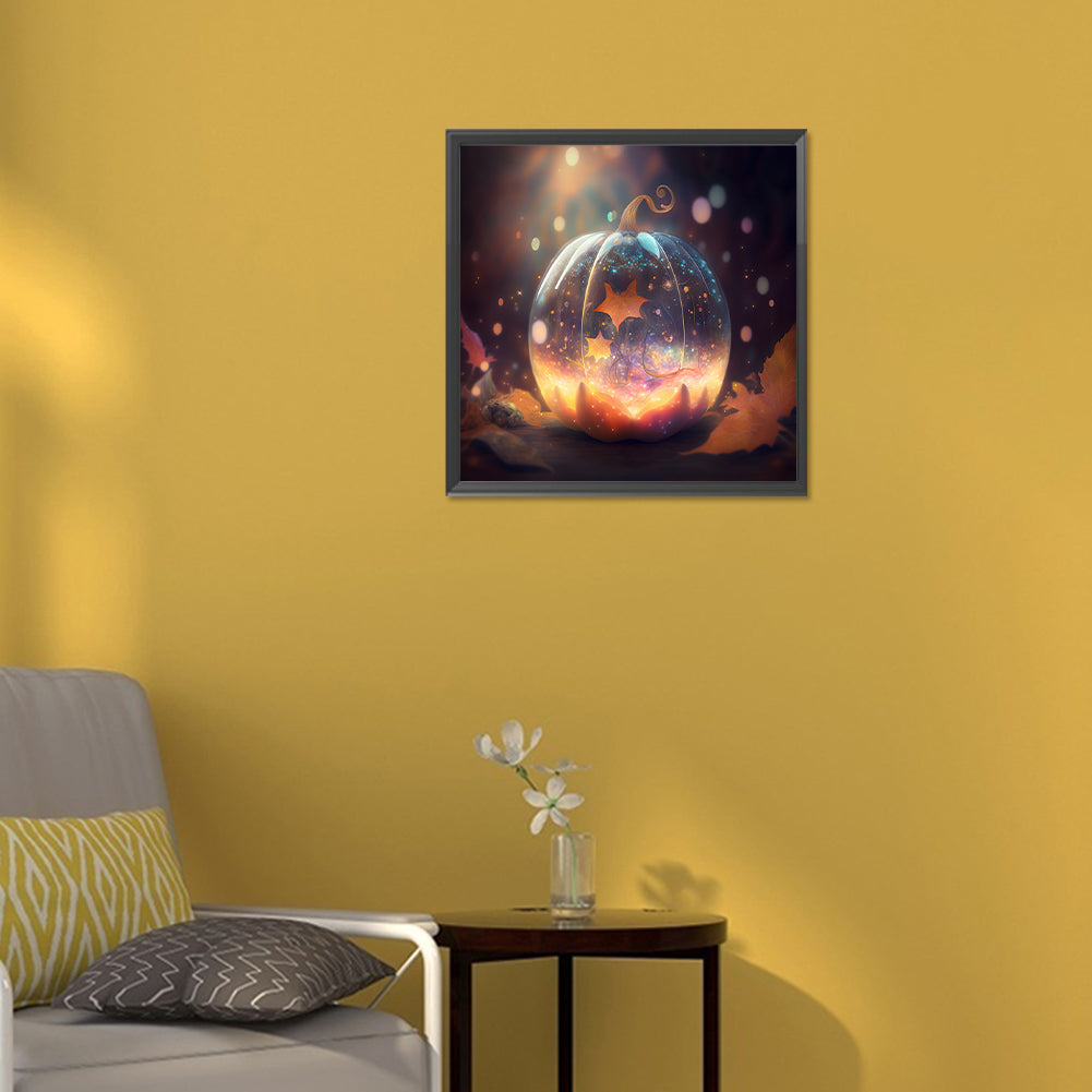 Glow Pumpkin - Full Round Drill Diamond Painting 30*30CM
