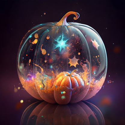 Glow Pumpkin - Full Round Drill Diamond Painting 30*30CM