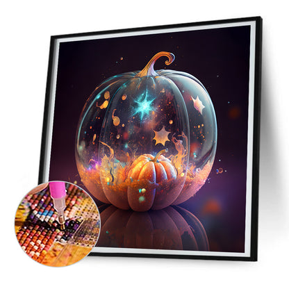 Glow Pumpkin - Full Round Drill Diamond Painting 30*30CM