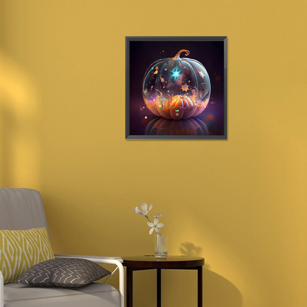 Glow Pumpkin - Full Round Drill Diamond Painting 30*30CM