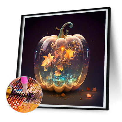 Glow Pumpkin - Full Round Drill Diamond Painting 30*30CM