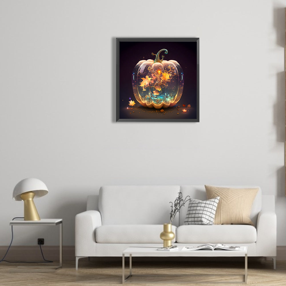 Glow Pumpkin - Full Round Drill Diamond Painting 30*30CM