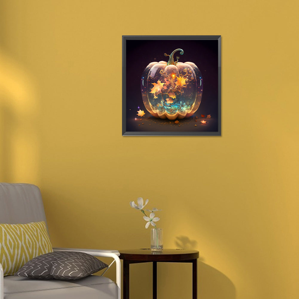 Glow Pumpkin - Full Round Drill Diamond Painting 30*30CM