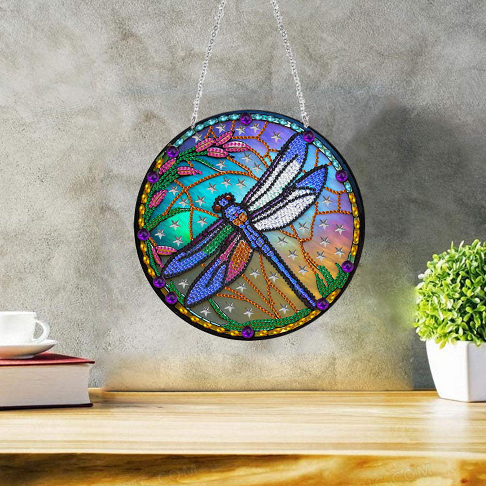 DIY Diamond Drawing Pendant Colored Imitation Glass Art Crafts Wall Decoration