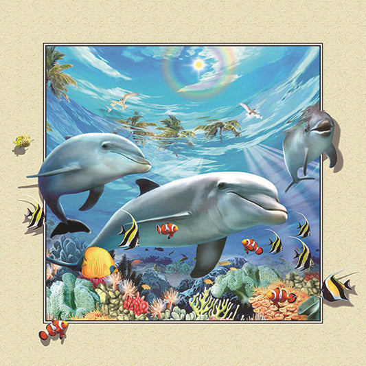 3D Underwater Animals - Full Square Drill Diamond Painting 35*35CM