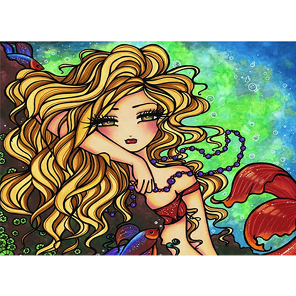 Cartoon Girl - Full Round Drill Diamond Painting 40*30CM