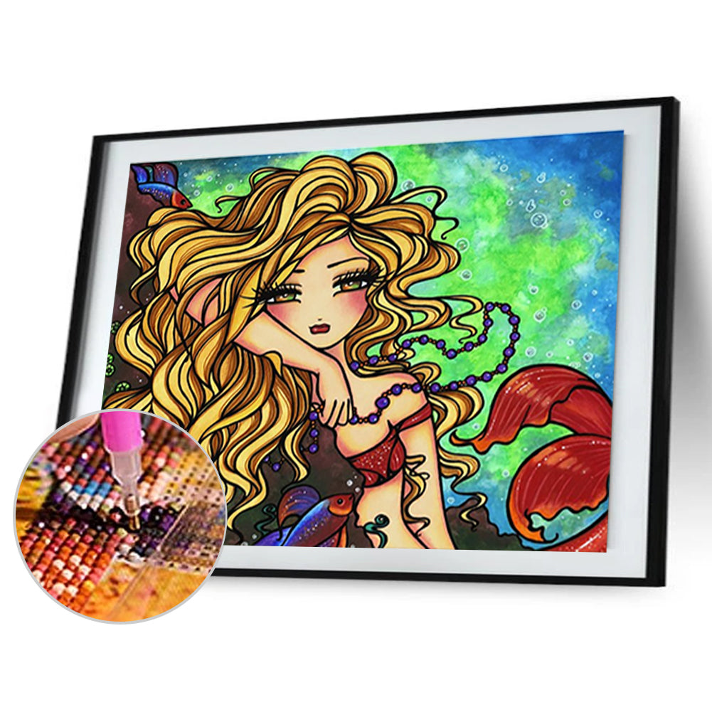 Cartoon Girl - Full Round Drill Diamond Painting 40*30CM