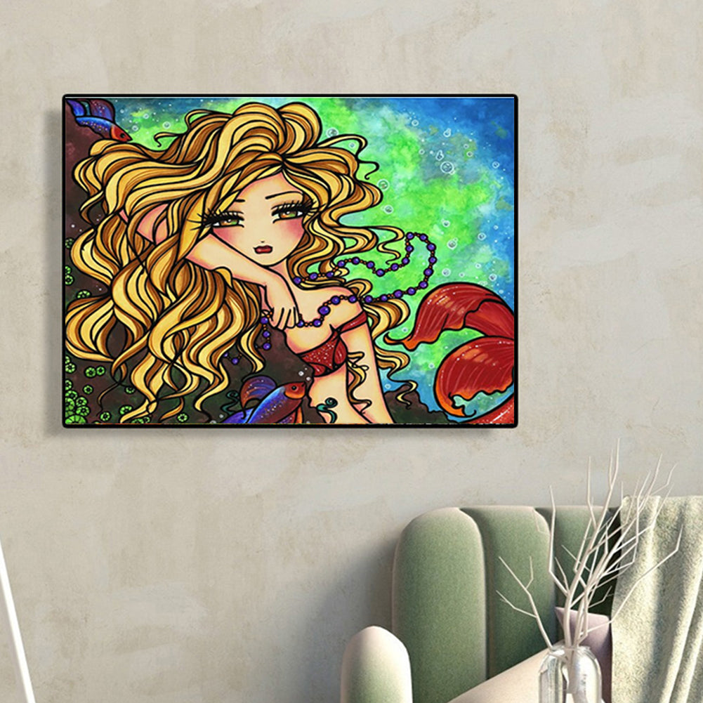 Cartoon Girl - Full Round Drill Diamond Painting 40*30CM