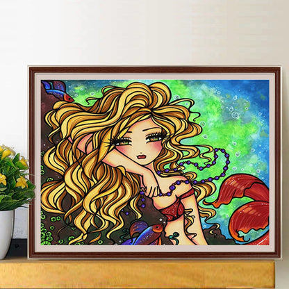 Cartoon Girl - Full Round Drill Diamond Painting 40*30CM