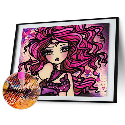 Cartoon Girl - Full Round Drill Diamond Painting 40*30CM