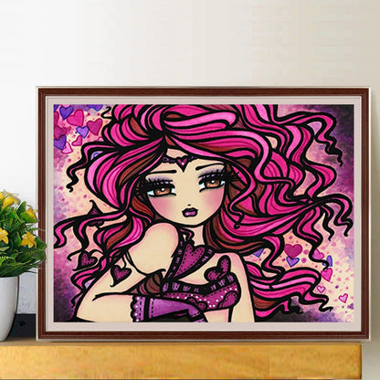 Cartoon Girl - Full Round Drill Diamond Painting 40*30CM