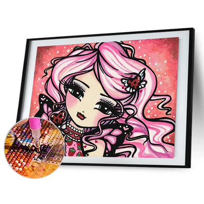 Cartoon Girl - Full Round Drill Diamond Painting 40*30CM