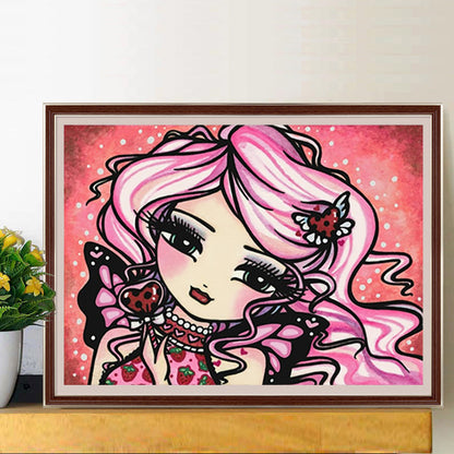 Cartoon Girl - Full Round Drill Diamond Painting 40*30CM